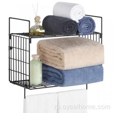 2 -уровневая металлическая полка ванной комнаты с полотенце